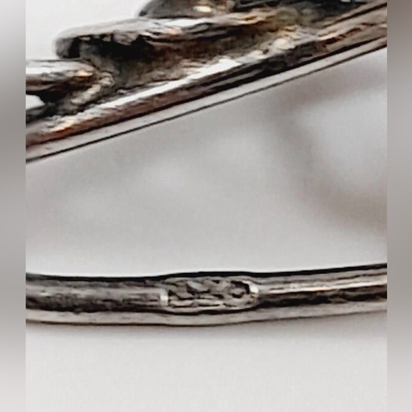 Stunning Vintage Silver 925 Faceted Chalcedony Grape Vine Pendant, 6 grams, EUC - Picture 7 of 8